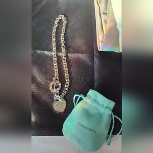 Tiffany & Co. Silver Chain Necklace with Heart Pendant Gently Used.